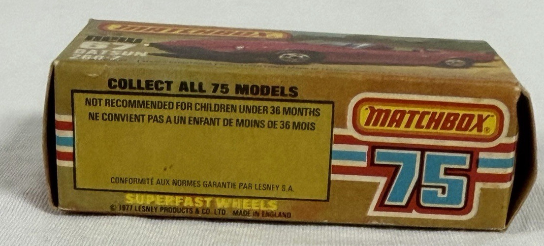 Matchbox Lesney Superfast #67- 1970’s Datsun 260-Z Purple, Original Type L Box