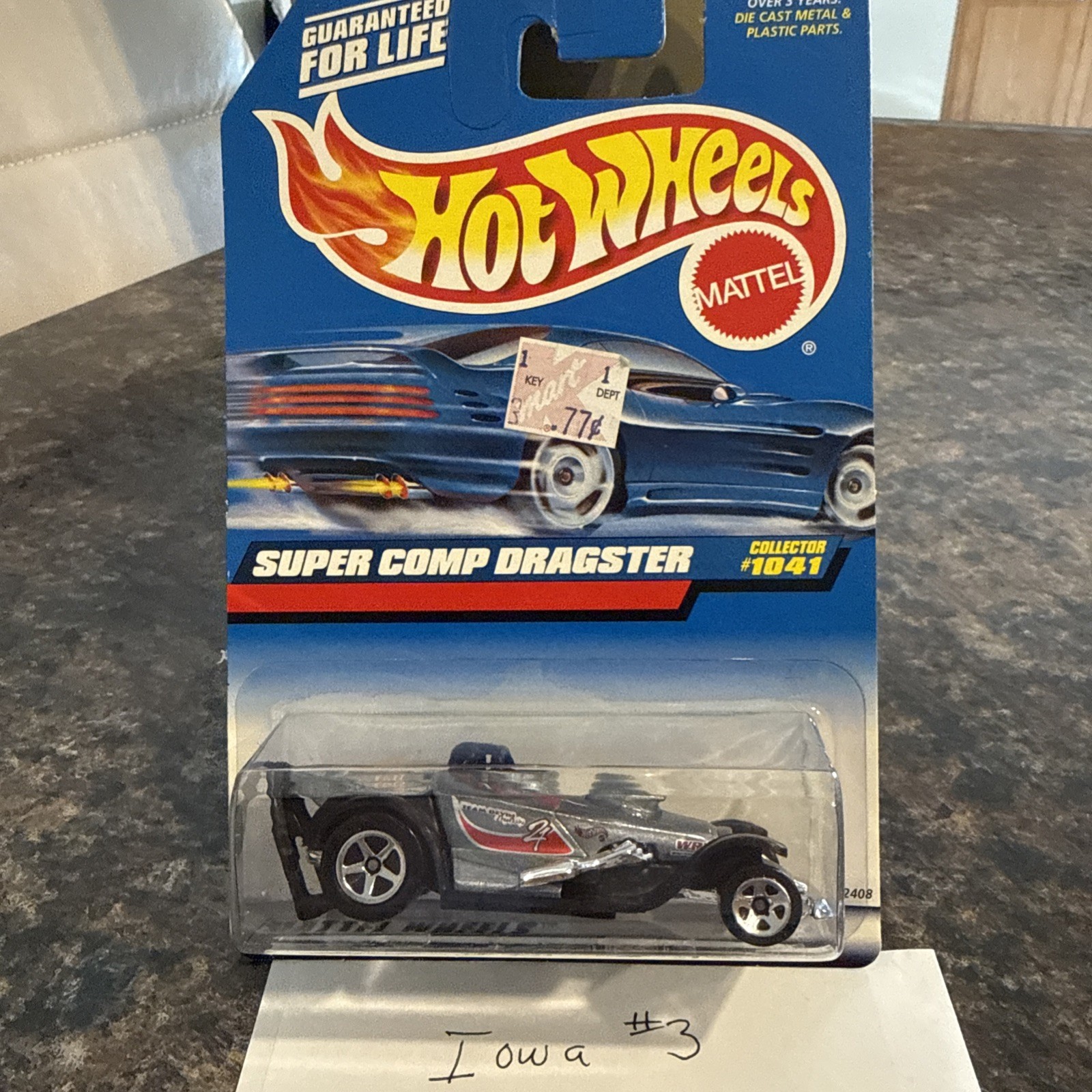 1998 Hot Wheels Super Comp Dragster 5SP # 1041 Silver NIP