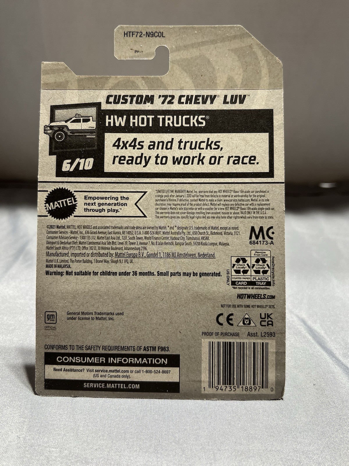 2024 HOT WHEELS KROGER EXCLUSIVE COLOR CUSTOM ‘72 CHEVY LUV (118/250)