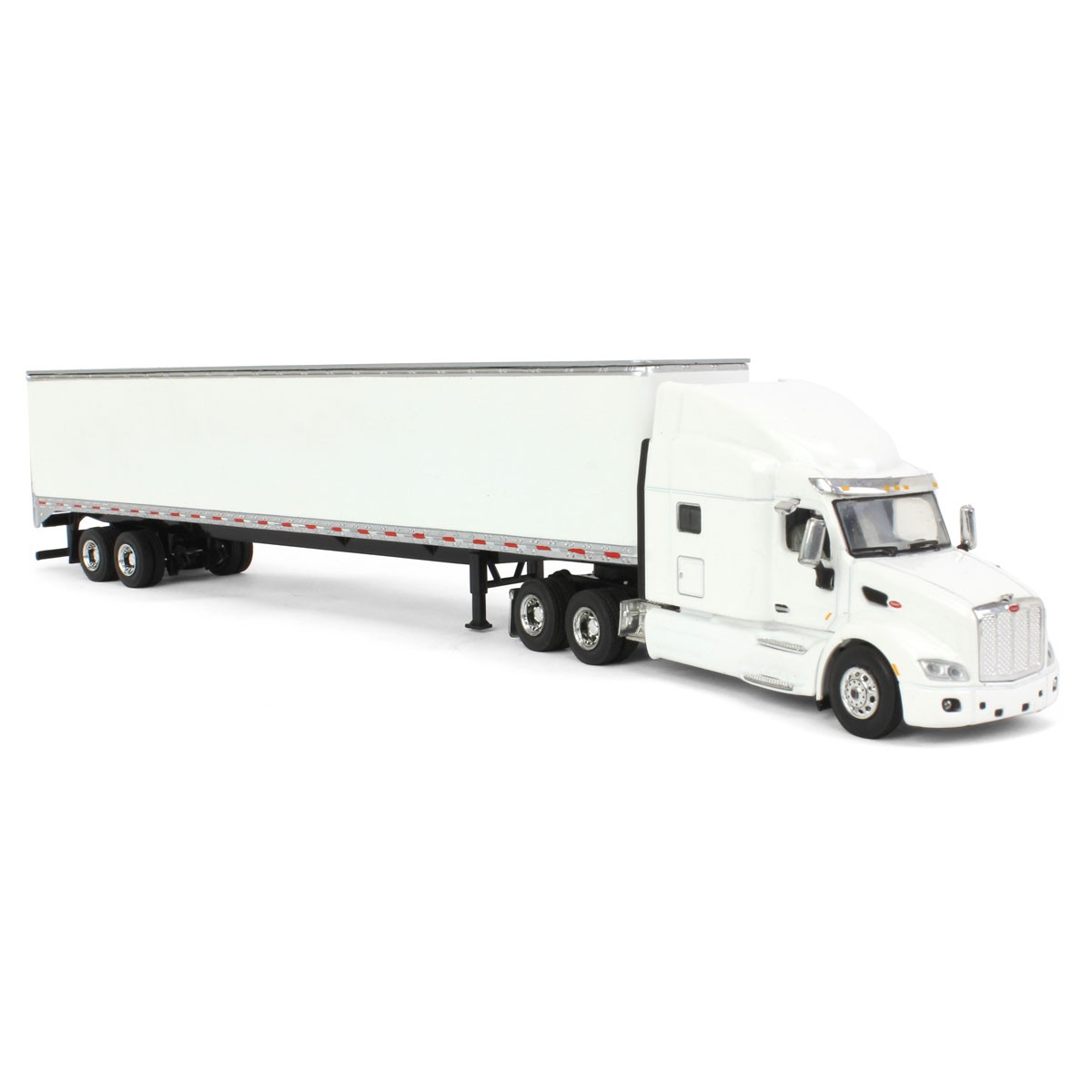 Spec Cast 1/64 White Peterbilt 579 Sleeper & Trailer w/ Single Rear Door 33774