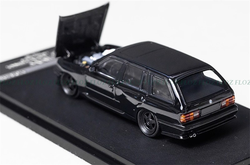 Mortal BMW E30 3 Series Touring Lowered Version Black Wheel LTD 1:64 Pre-built