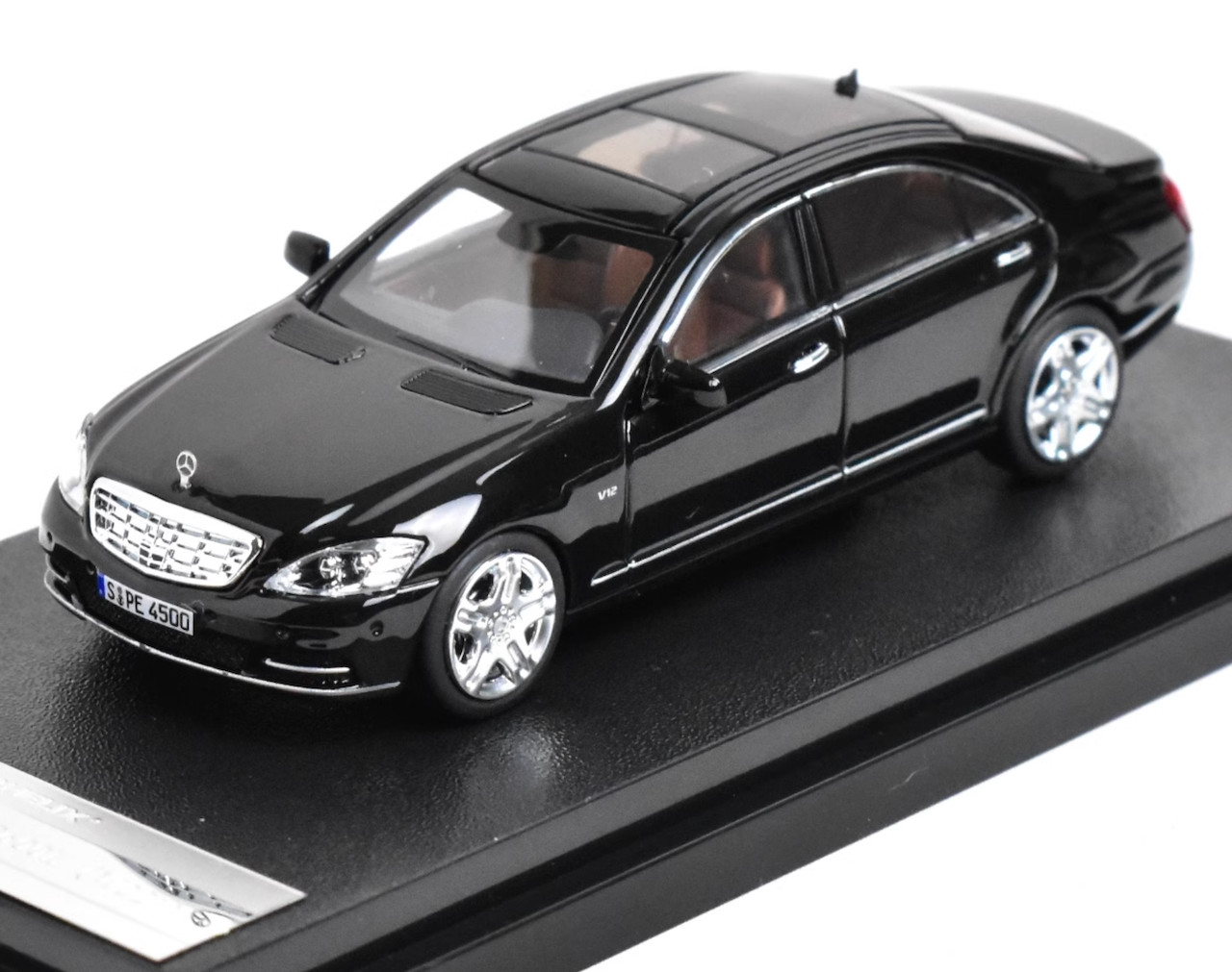 MH 1:64 Black S-Class S600L W221 Luxury Sedan Sport Model Diecast Collect Car