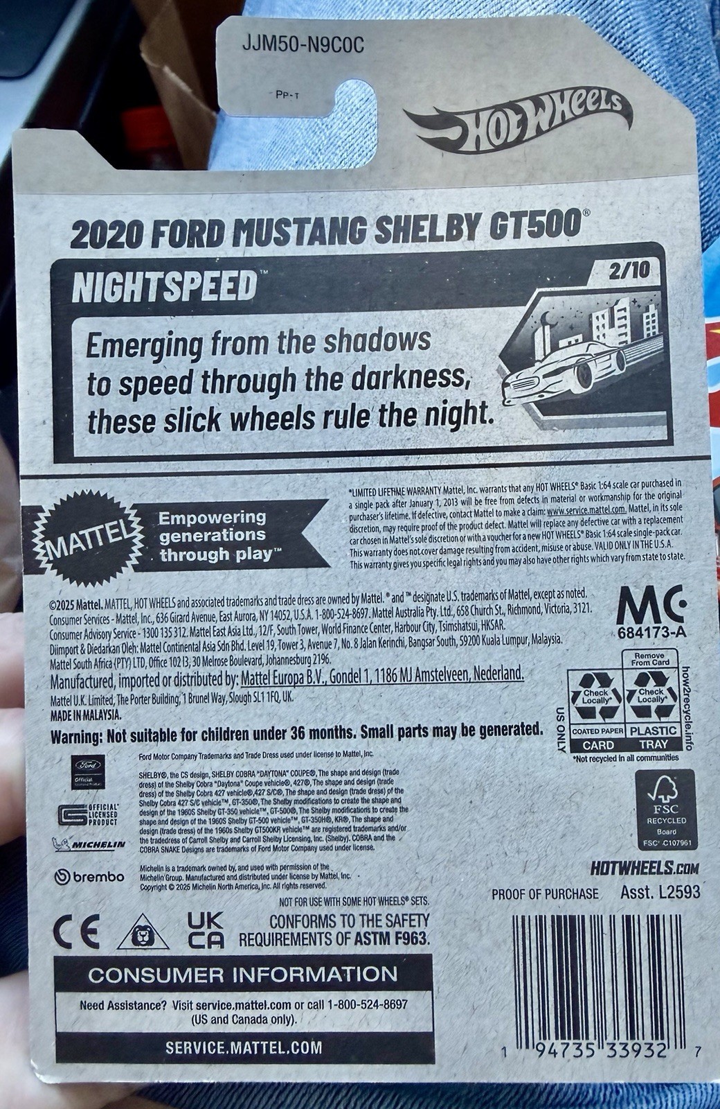 Hot Wheels 2026 KROGER EXCLUSIVE : 2020 Ford Mustang Shelby GT500 JJM50