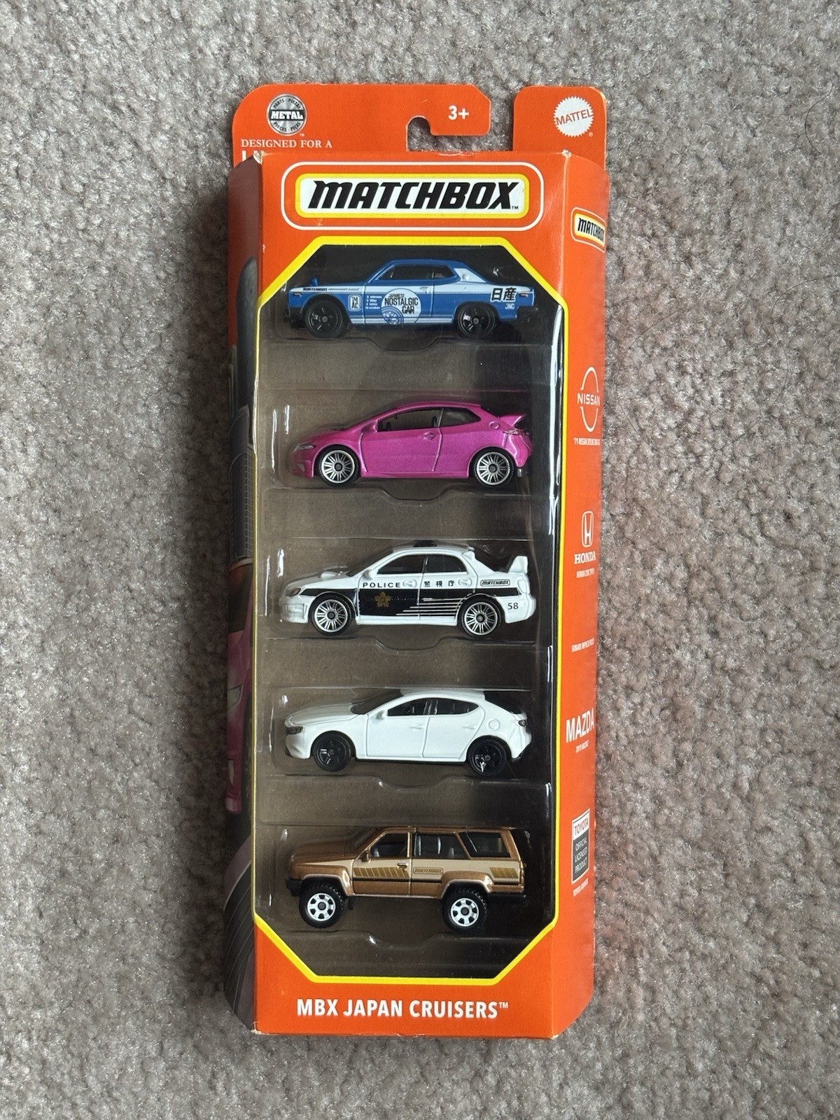 Matchbox MBX Japan Cruisers 5 Pack 2024 Honda Toyota Mazda Subaru Nissan