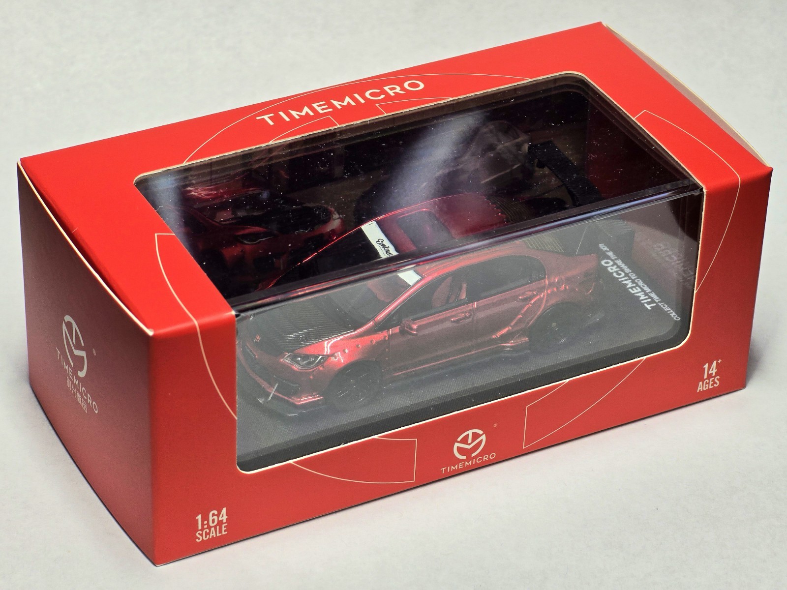1:64 Time Micro Honda Civic Type R (FD2) Metallic Red TM645703 Diecast Model Car