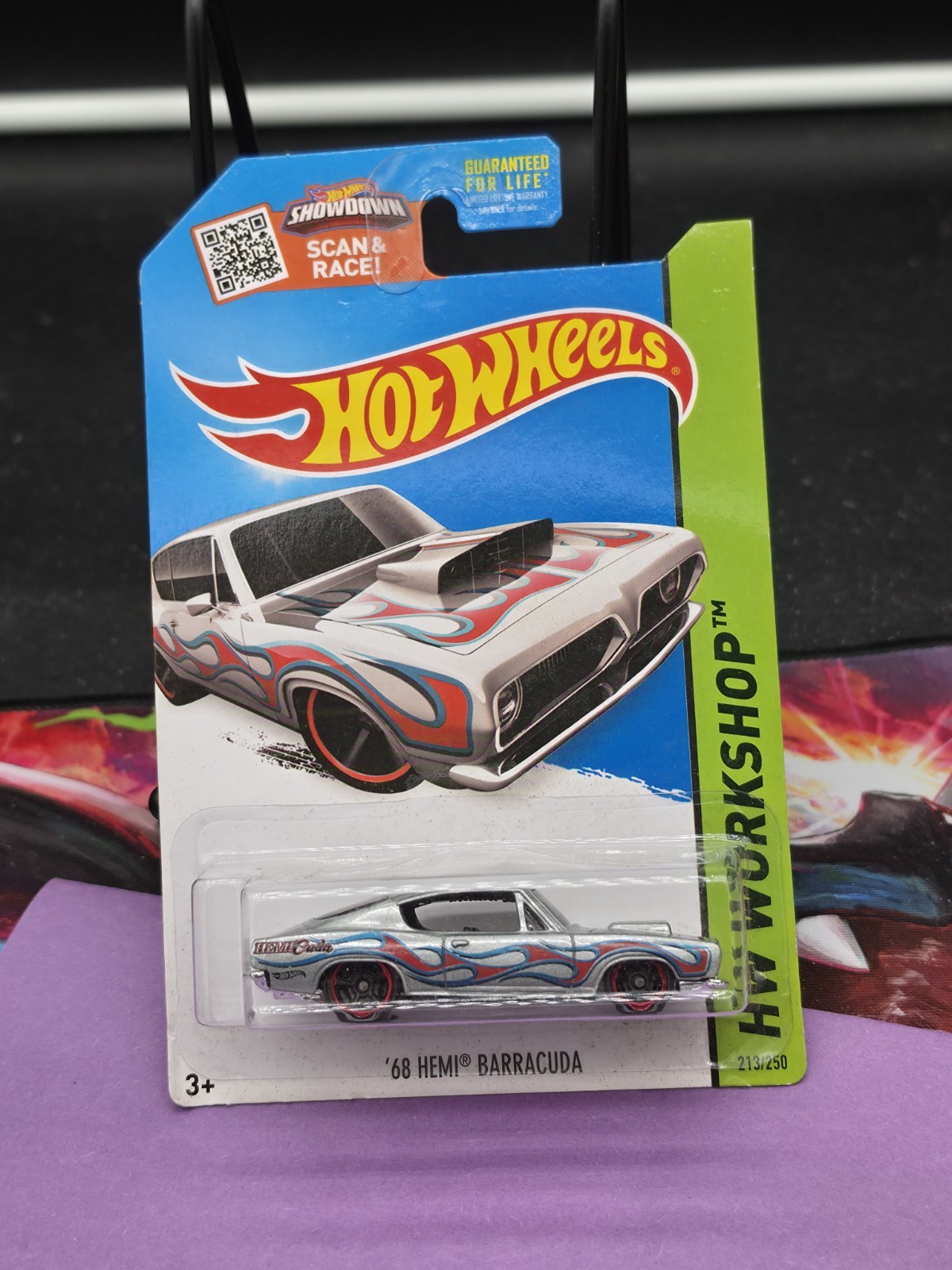 2015 i Hot Wheels ’68 HEMI BARRACUDA #213☆Silver; Red/Blue☆Heat Fleet☆Case K/L