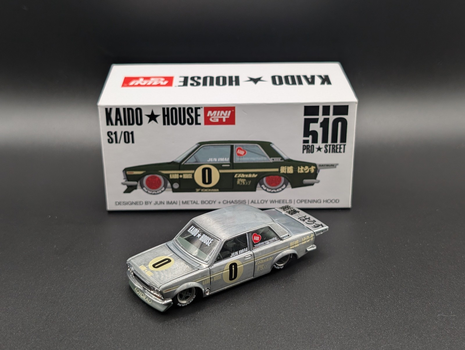 CHASE 1:64 MINI GT Kaido House Datsun 510 Pro Street S1/01 OG Green #001
