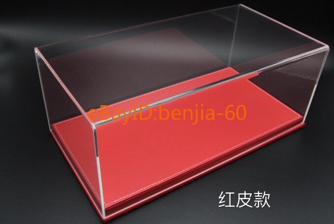 Acrylic Display case show case With black PU Leather Base For 1/18 Car Model New