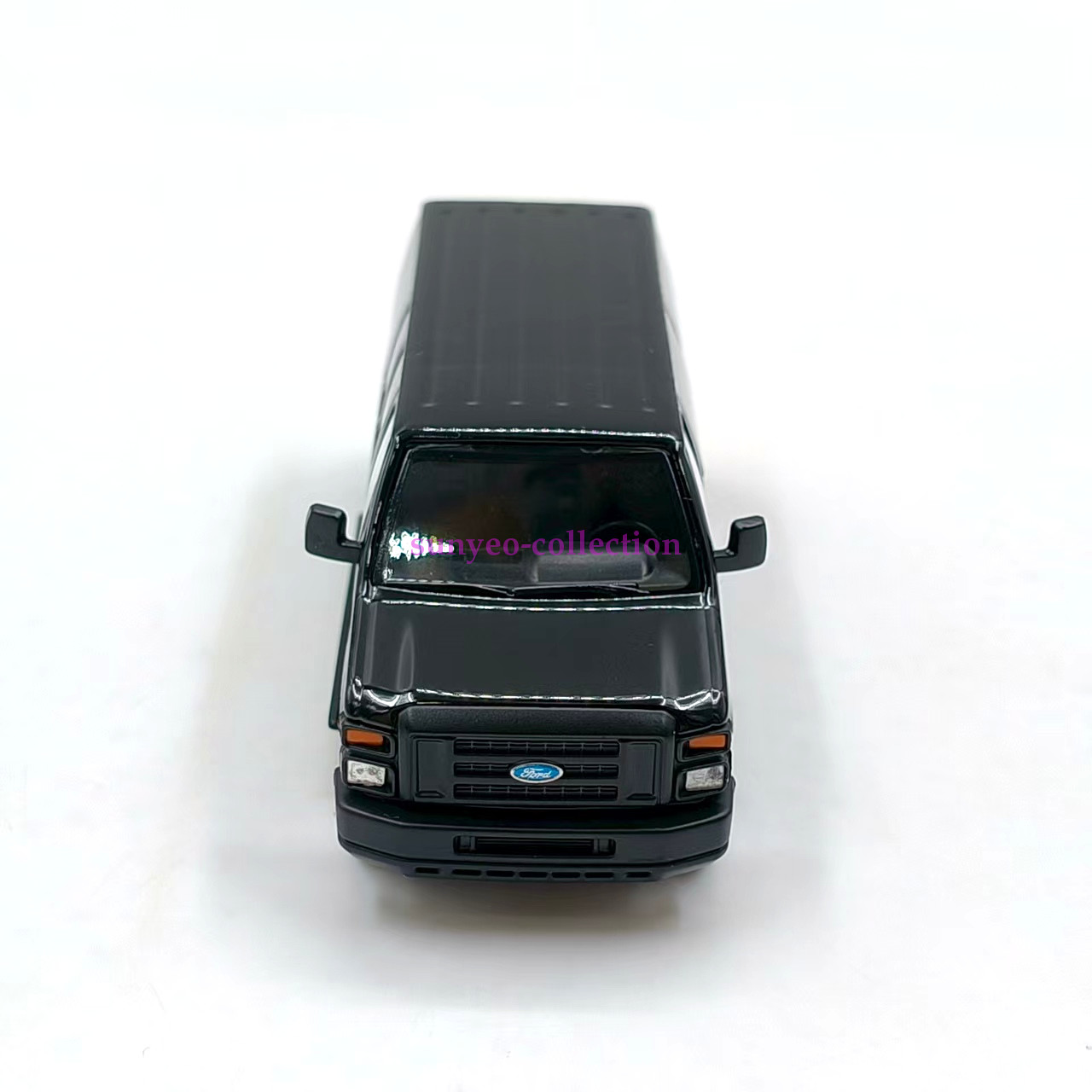 1:64 Ford E350 Van Black Unmarked Undercover Alloy Die-Cast Model Car