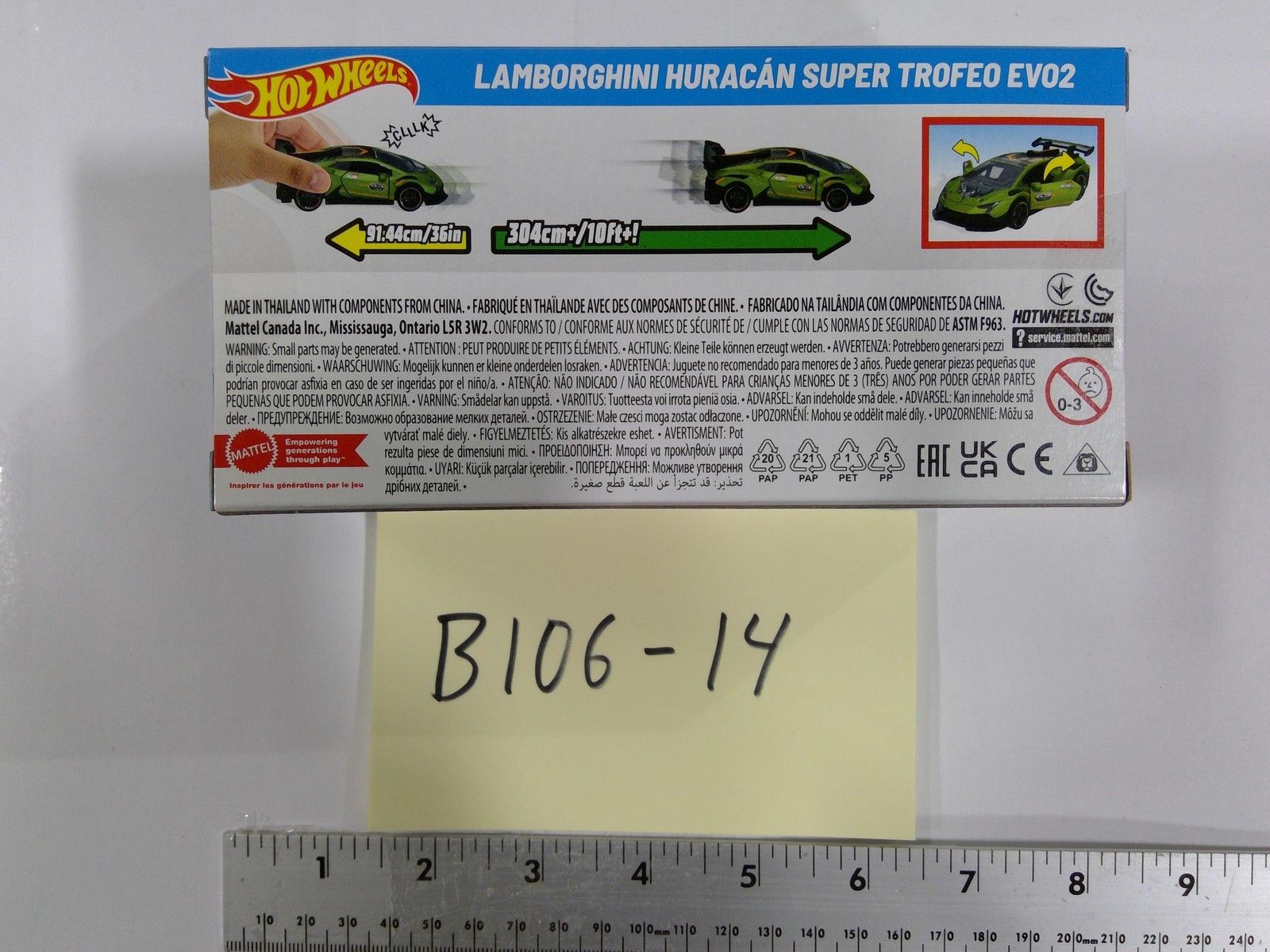 Hot Wheels Lamborghini Huracan Super Trofeo EVO2 Car 3+ Street Power Green New