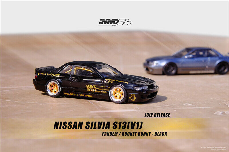 INNO 1:64 NISSAN SILVIA S13 PANDEM ROCKET BUNNY Black car in box