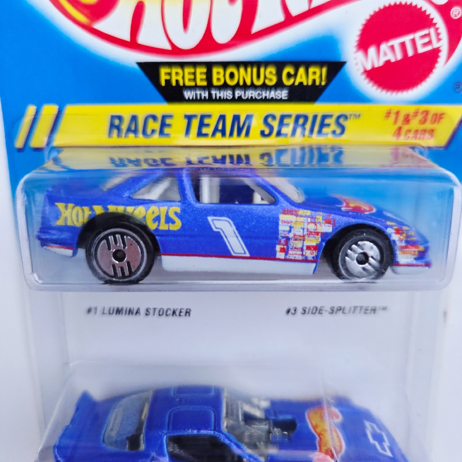 1994 Hot Wheels Race Team Series #1 Lumina Stocker #3 Side Splitter Die Cast Car