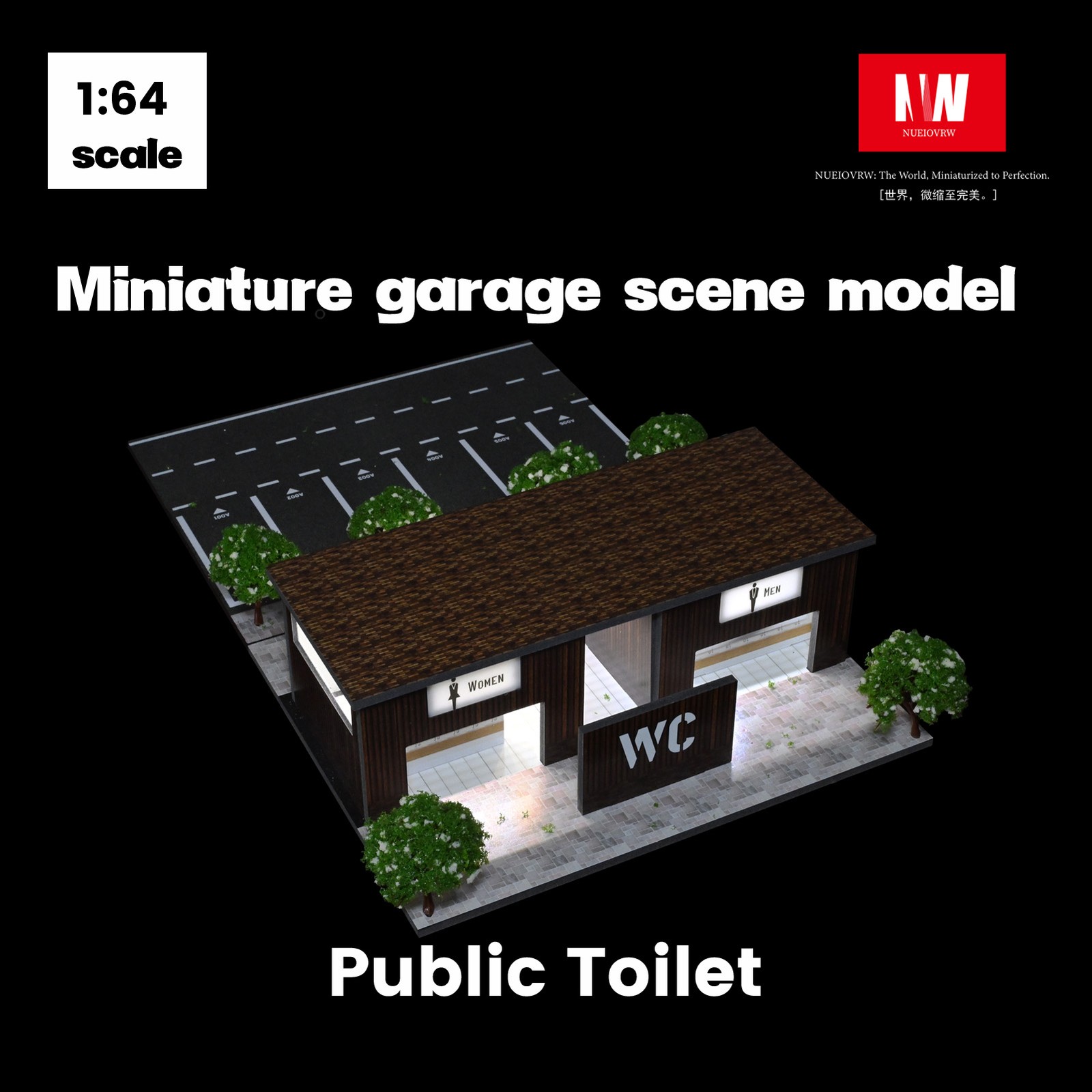 Diorama Diecast 1/64 Scale Garage Model City LED Street Buildings View Display