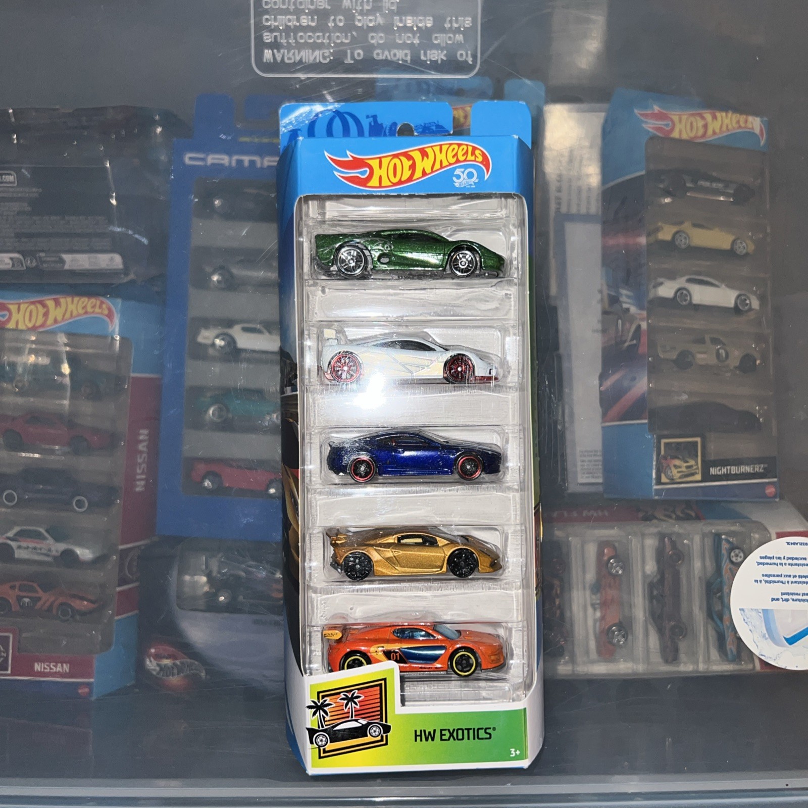 Hot Wheels HW Exotics 1:64 Diecast 5-Pack Jaguar McLaren Aston Lamborghini