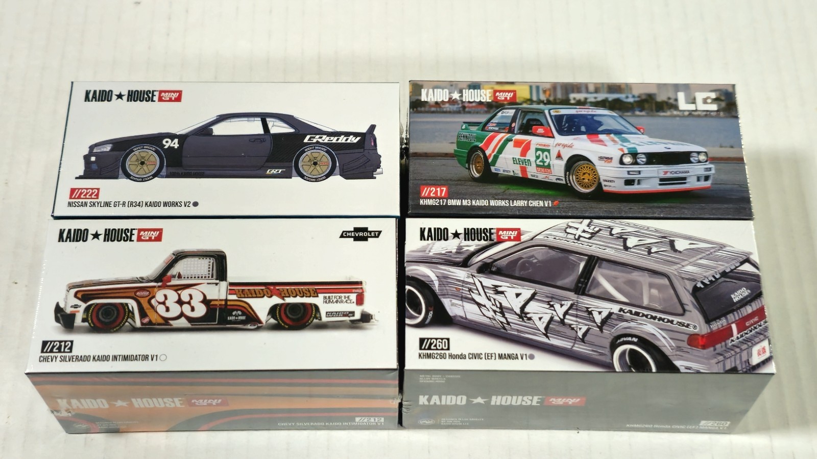 Kaido House 4 Cars Lot BMW M3 Honda Civic Nissan Skyline R34 Chevy Silverado