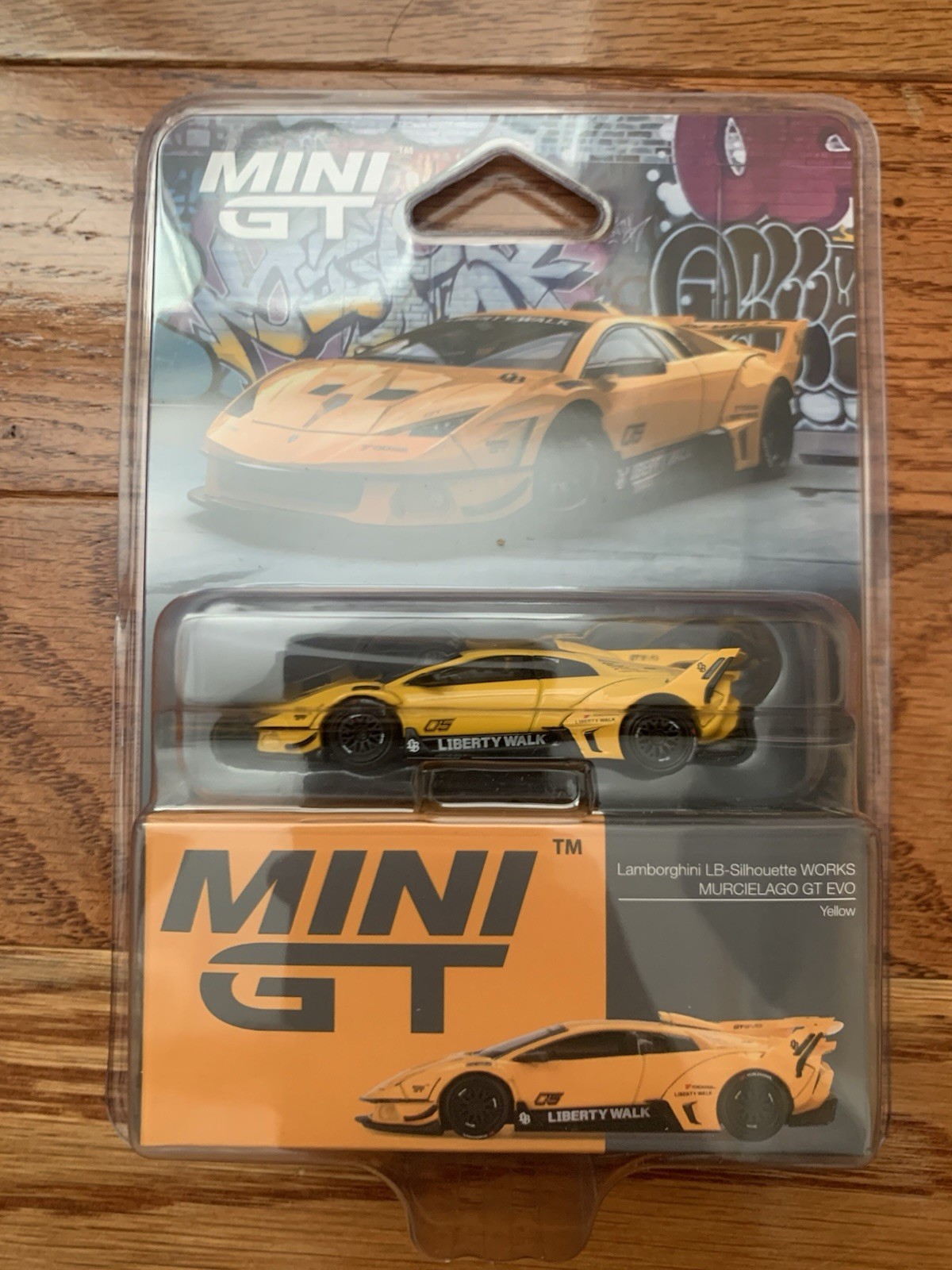 Mini GT 1:64 LB-Silhouette WORKS MURCIELAGO GT Evo – Yellow #1135 Liberty Walk