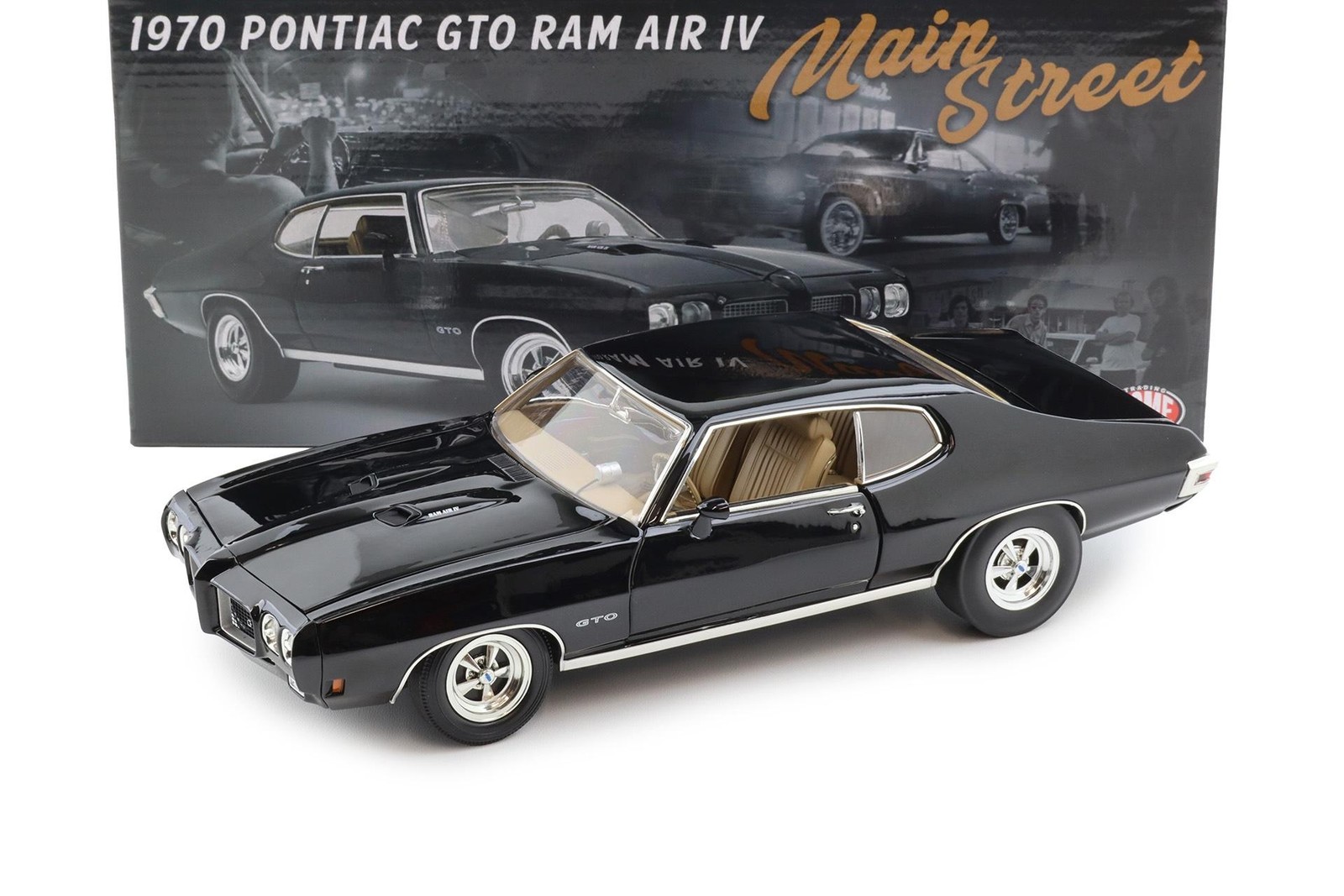 1:18 ACME PM 1970 Pontiac GTO RAM AIR IV Main Street Black Diecast A1801229
