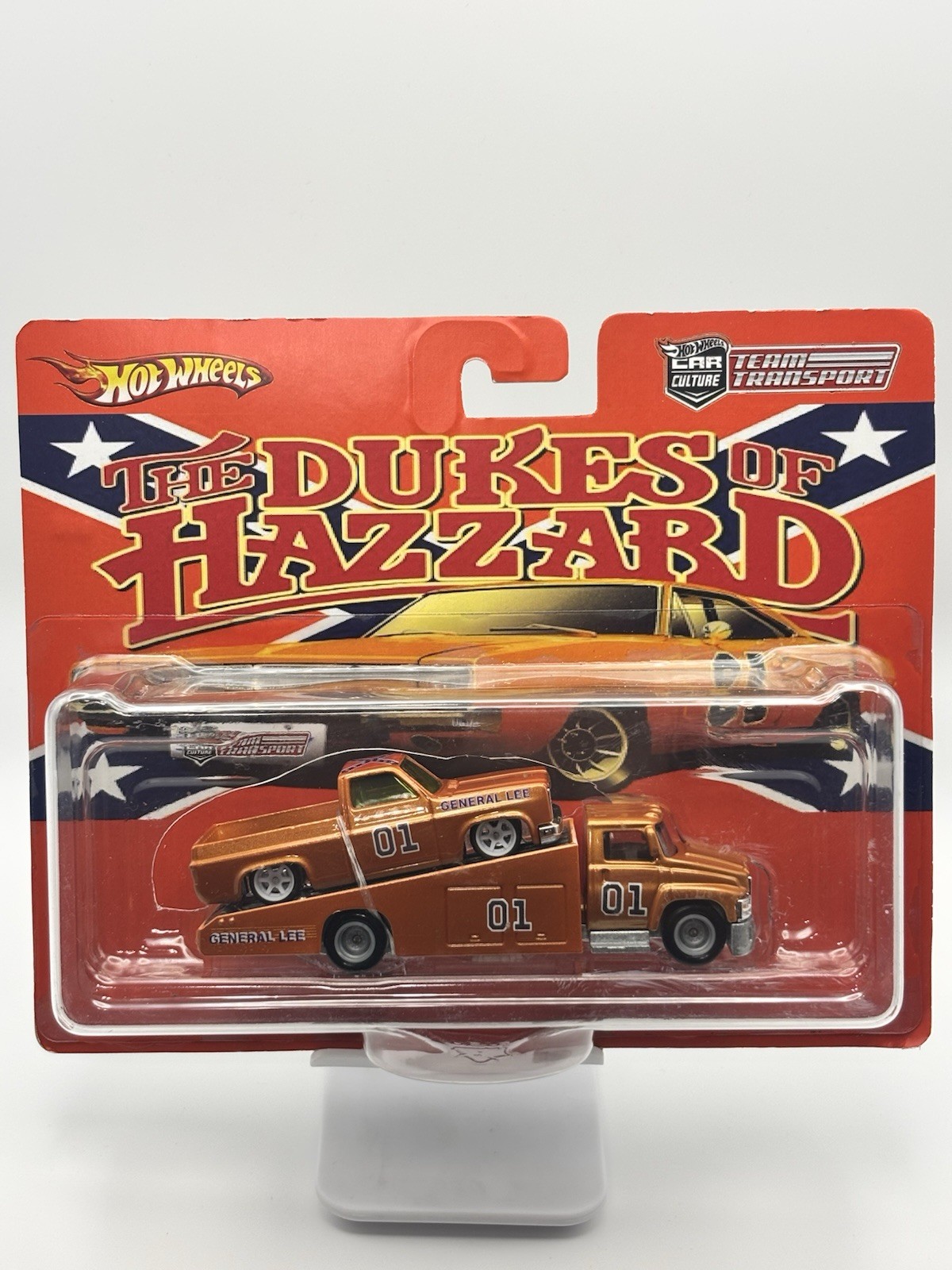 HOTWHEELS TEAM TRANSPORT DUKES OF HAZZARD 83 Chevy C10 GENERAL LEE & FORD C800