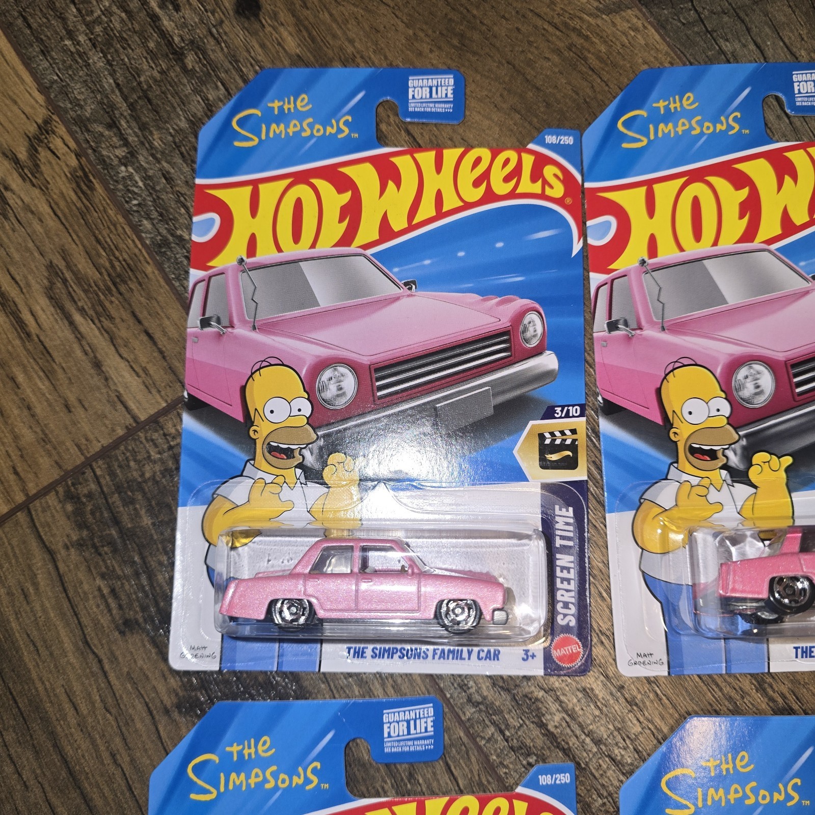 2026 Hot Wheels The Simpsons Family Car #108 Screen Time (Lot Of 4)