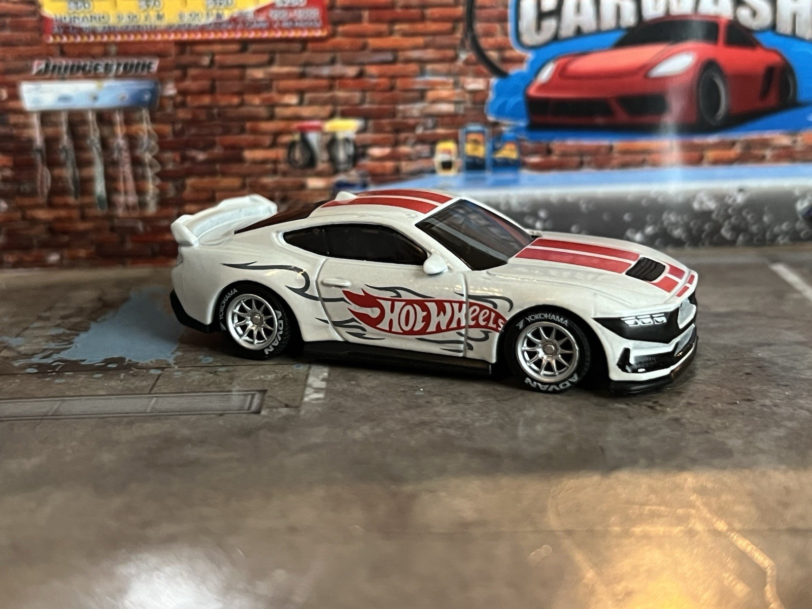 Hot Wheels White Ford Mustang Dark Horse – CUSTOM WHEEL SWAP Real Riders