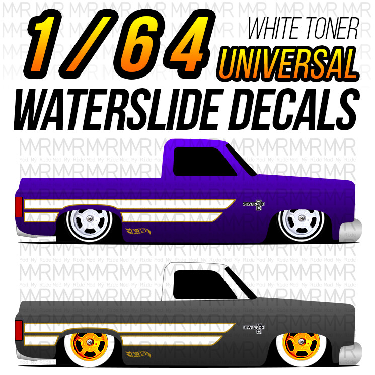 1/64 Scale ’83 SILVERADO NFTT C10 Custom White Toner Universal WaterSlide Decal