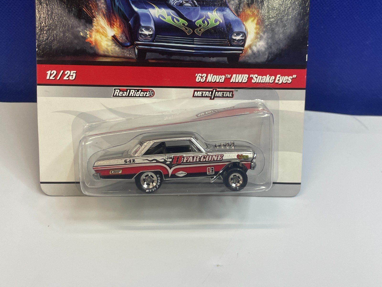 HOT WHEELS 1/64 SCALE DRAG STRIP DEMONS 1963 CHEVY NOVA AWB SNAKE EYES