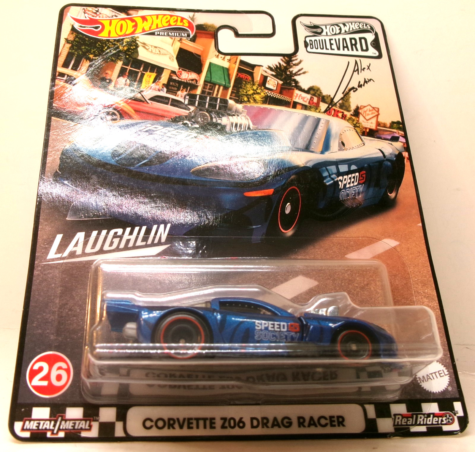 2021 HOT WHEELS 1:64 PREMIUM BOULEVARD #26 BLUE ’12 CORVETTE Z06 DRAG RACER