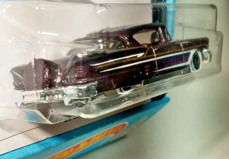 Hot Wheels ’58 Chevy Impala HYX38 Rod Squad Met. Black/Purple 8/10 WhiteWalls
