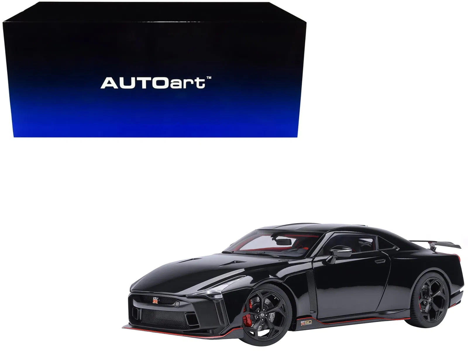 Nissan GT-R50 By Italdesign Black / Matt Black 1/18 Diecast Model Car Autoart