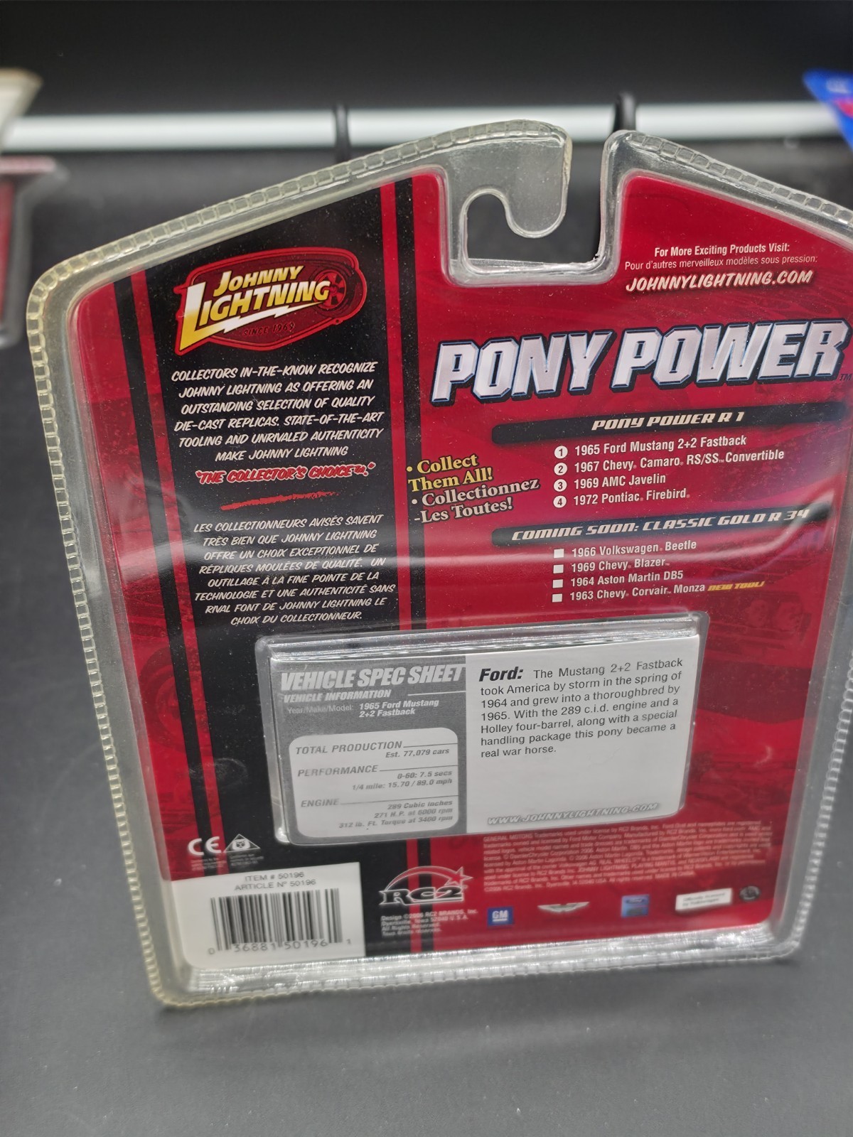 Johnny Lightning 2006 Pony Power 1/64 Diecast ’65 Ford Mustang 2+2 Fastback NEW!