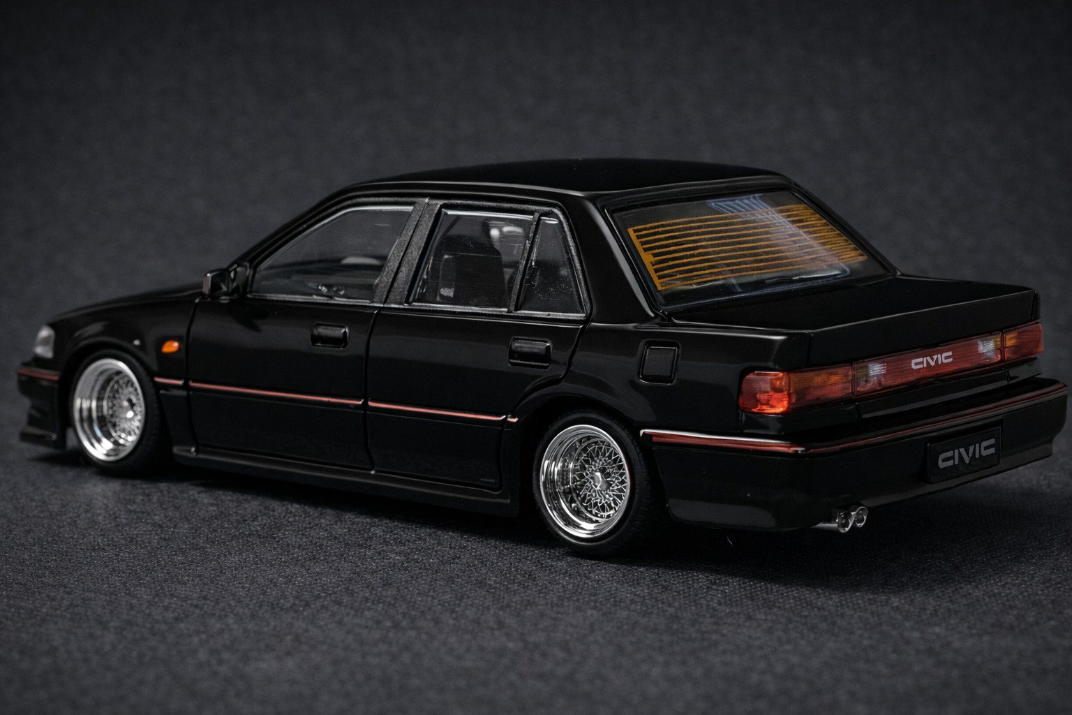 BM 1/64 Die Cast HONDA CIVIC EF2 (LHD) Model Cars (3-PACK) *BLACK-RED-WHITE*
