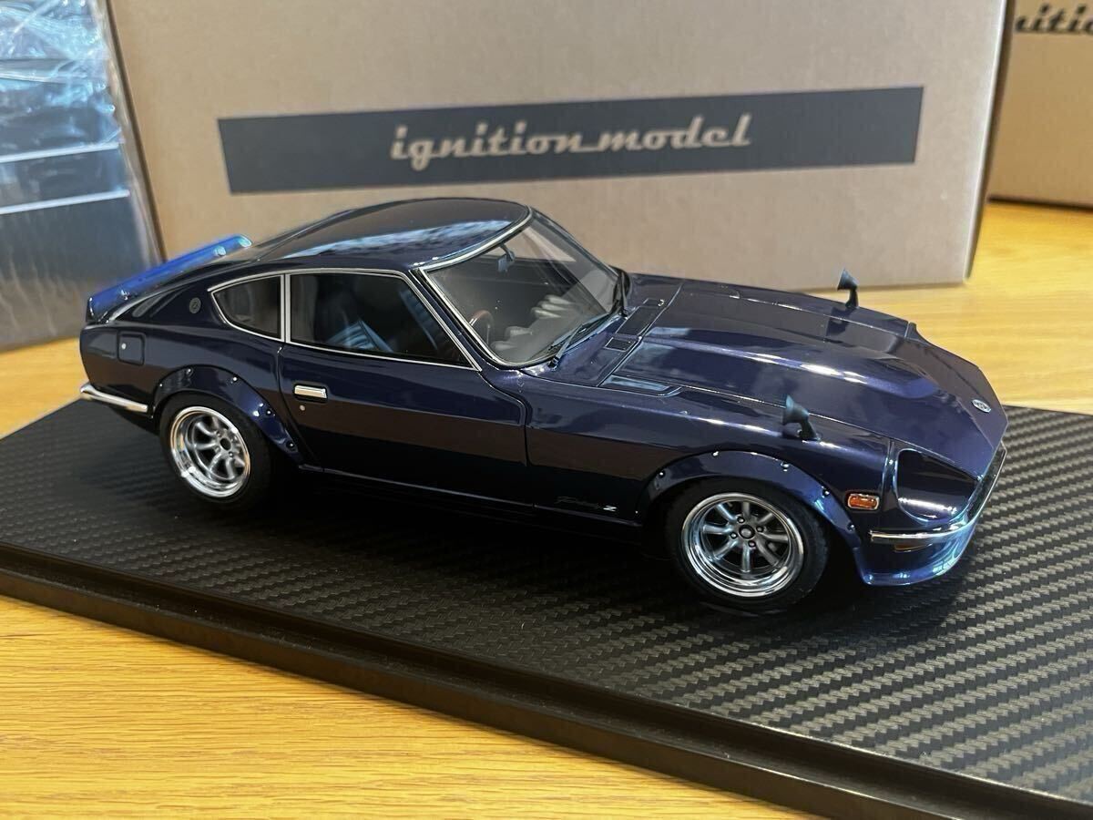 Yes Ignition Model 1/18 Nissan Fairlady Z S30 Blue Ig0179 With Clear Case /Devil