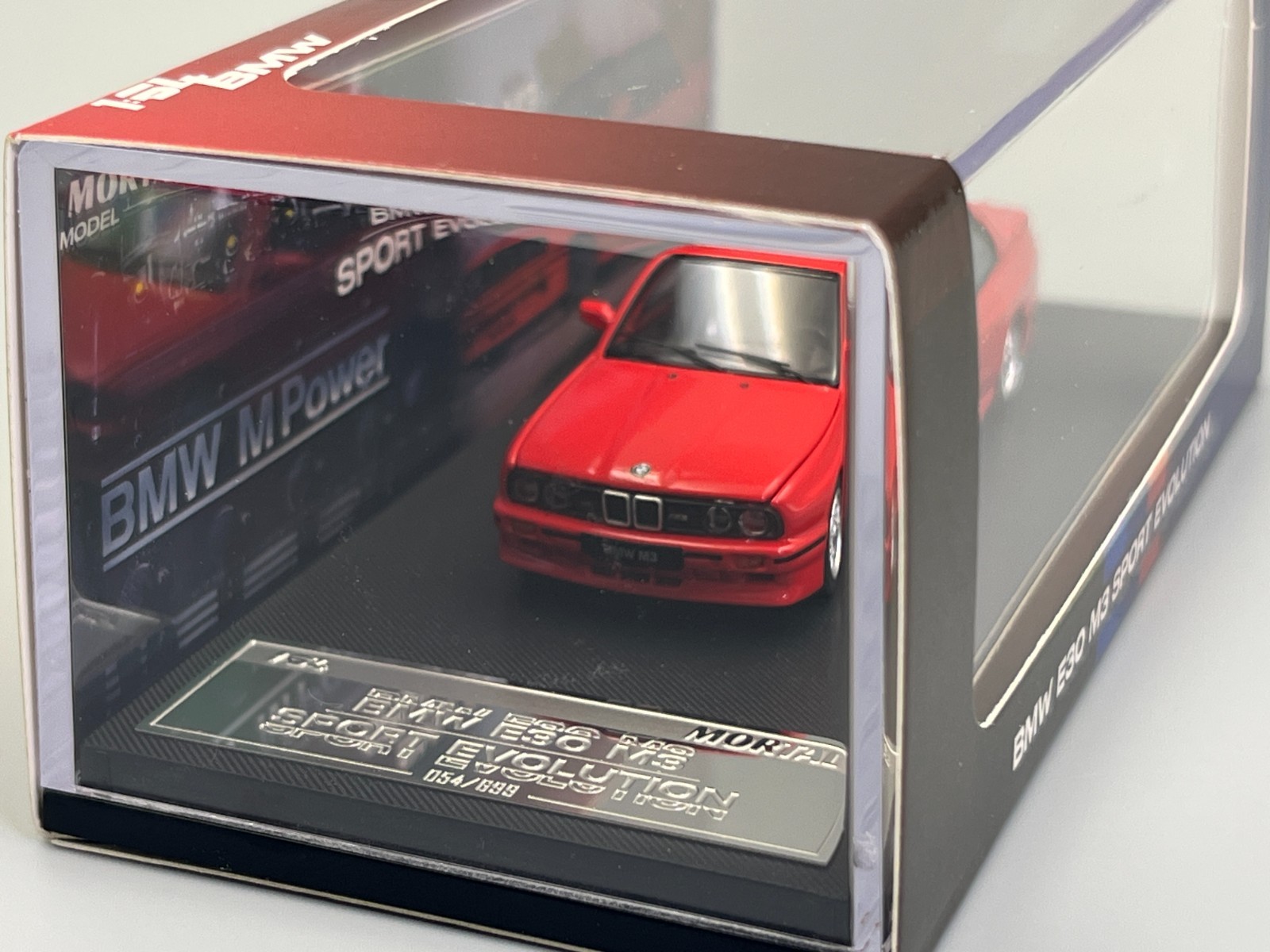 BMW E30 M3 Sport Evolution Red 1/64 scale Mortal Model with case