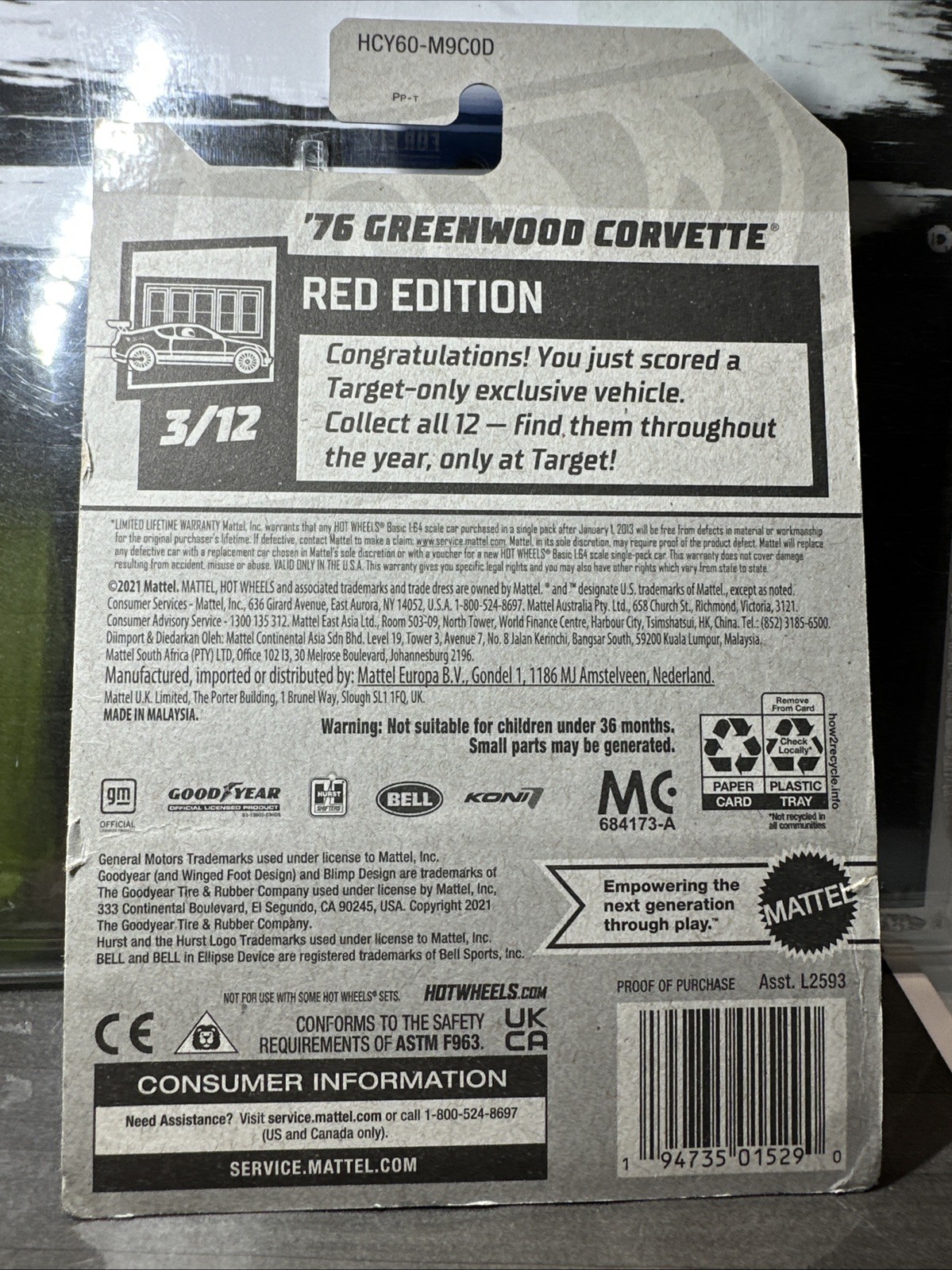 Hot Wheels Red Edition ’76 Greenwood Corvette