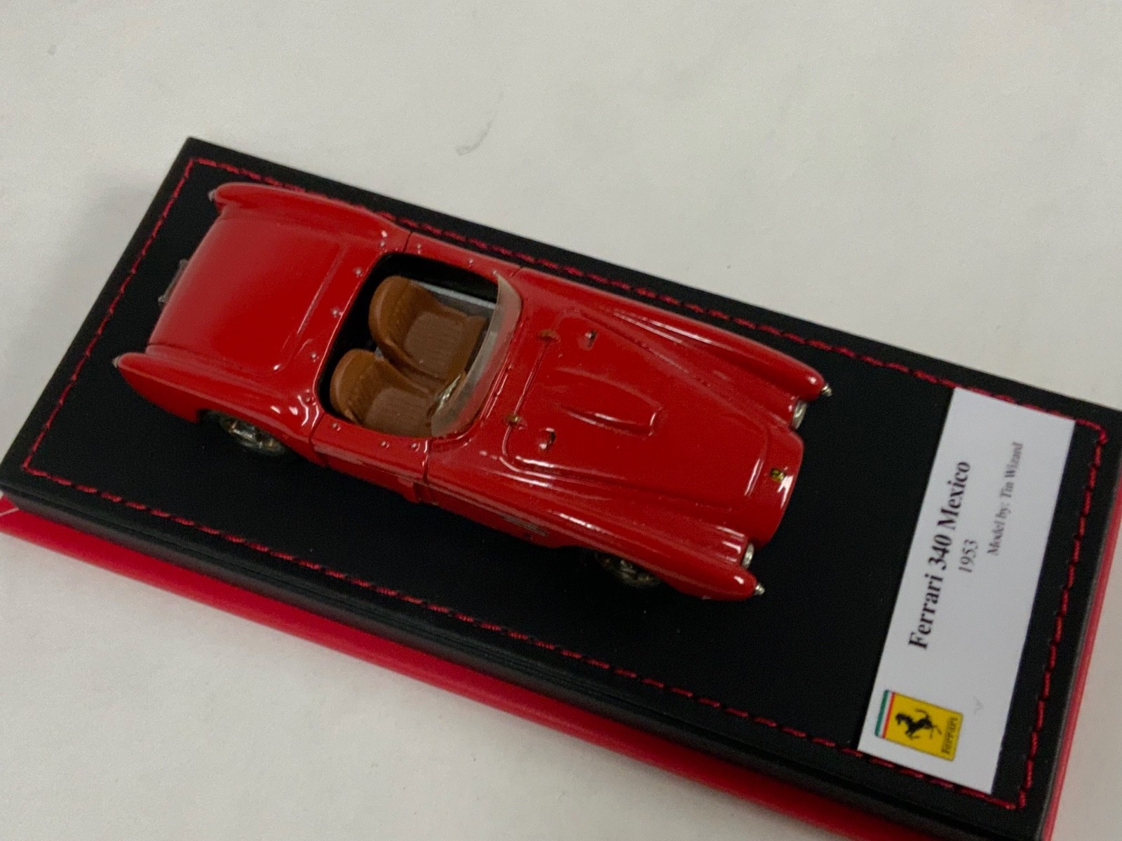 1/43 Tin Wizard Ferrari 340 Mexico from 1953 Rosso Corsa Red leather base MUR8