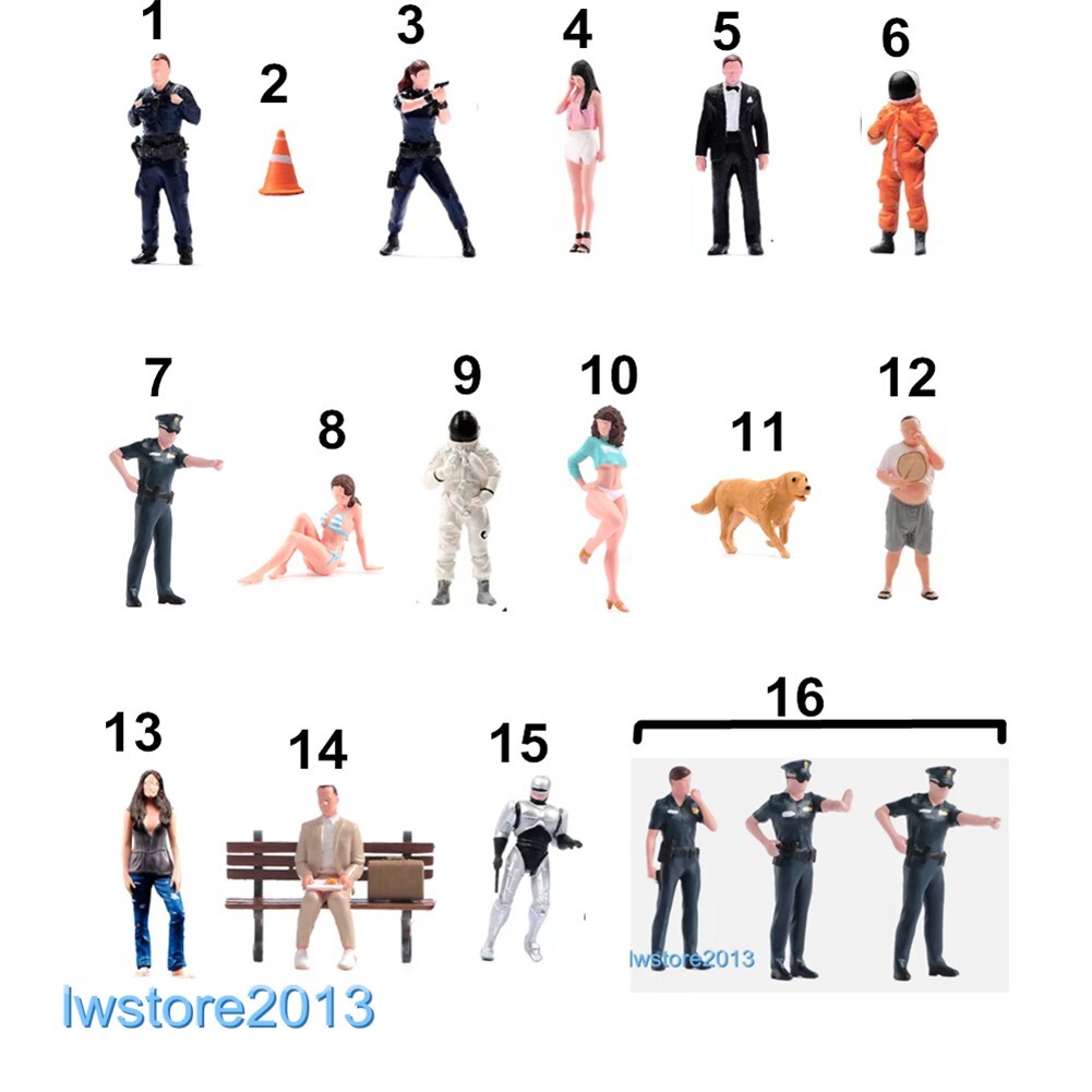 1/64 Girl Man Female Male Scene Props Miniatures Figures Model For Cars Vehicles