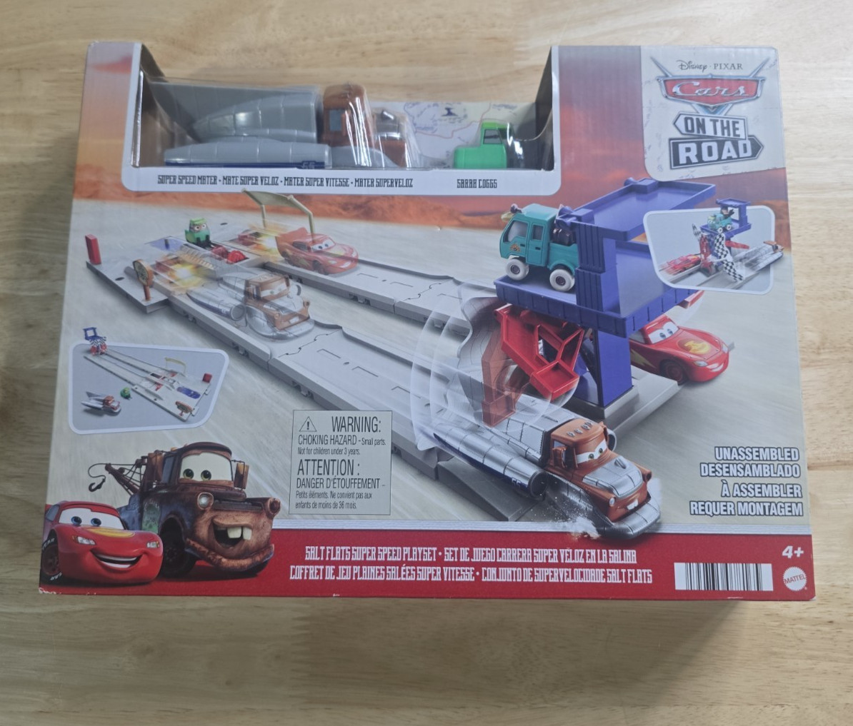 Disney Pixar Cars On The Road Salt Flats Super Speed Playset 2 Cars Sealed