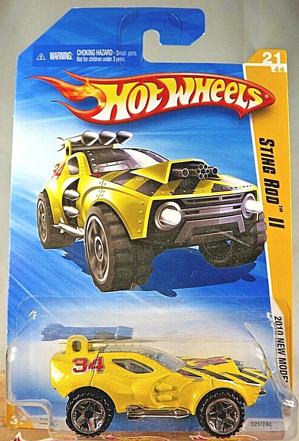 2010 Hot Wheels #21 New Models 21/44 STING ROD II Yellow Variant w/Chrome ORUT5s