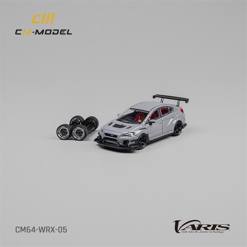 CM MODEL 1:64 STI/WRX Varis Widebody 1.0/2.0 Gray Diecast Model Car