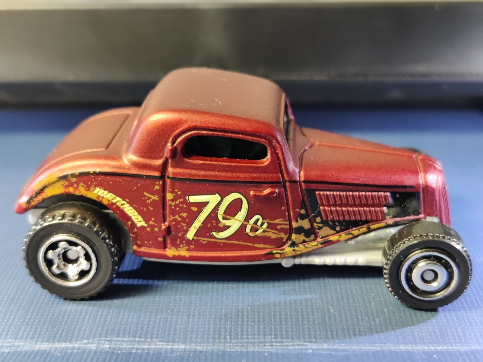 Matchbox MBX Highway II Flat Satin Red 1933 FORD COUPE Hot Rod ~ LOOSE