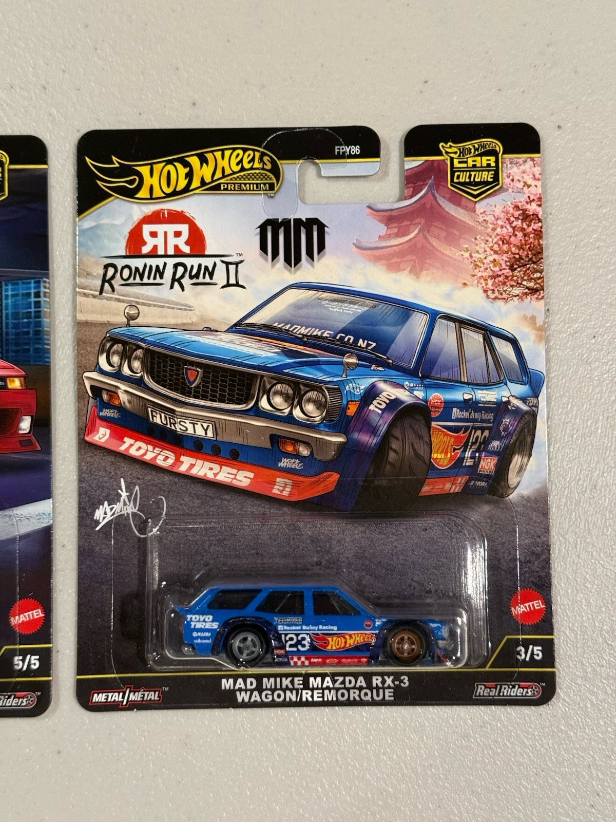 Hot Wheels Premium Ronin Run 2 Mad Mike Mazda RX-3 Wagon & 89 Toyota Supra Combo