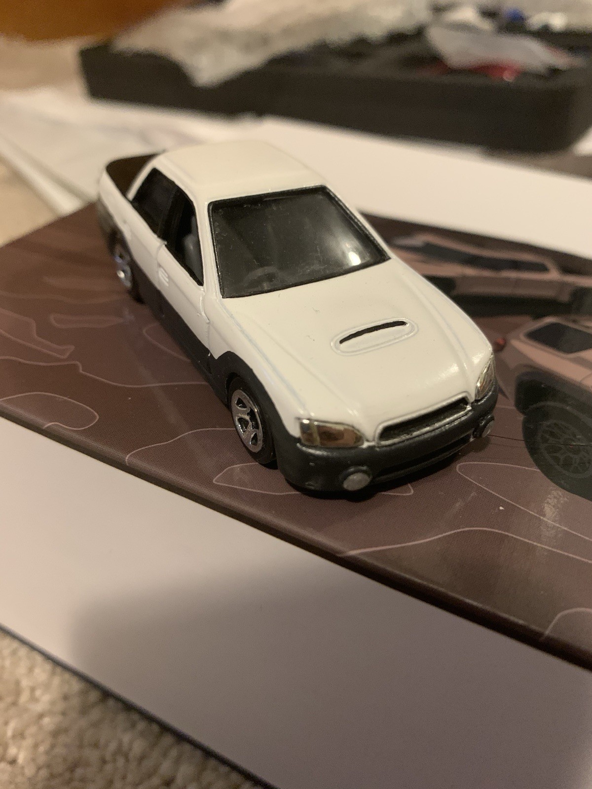Custom 1:64 Subaru Baja Modified Tomica White And Silver Paint!!!
