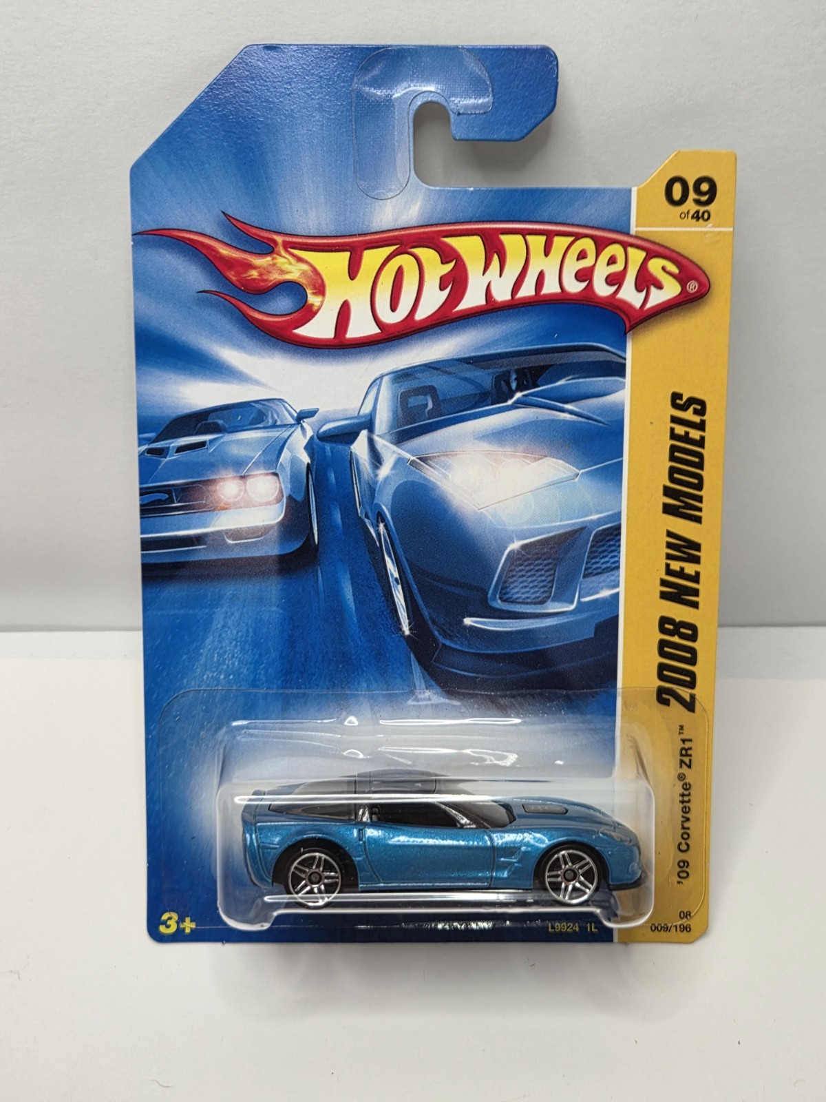 2008 Hot Wheels ERROR ‘09 Corvette ZR1 Blue Variant Y5 Wheel ERROR