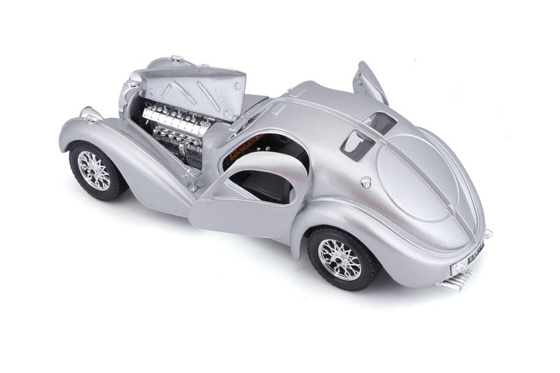 BUGATTI ATLANTIC HARD TOP SILVER 1/24 DIECAST CAR BBURAGO 18-22092SV