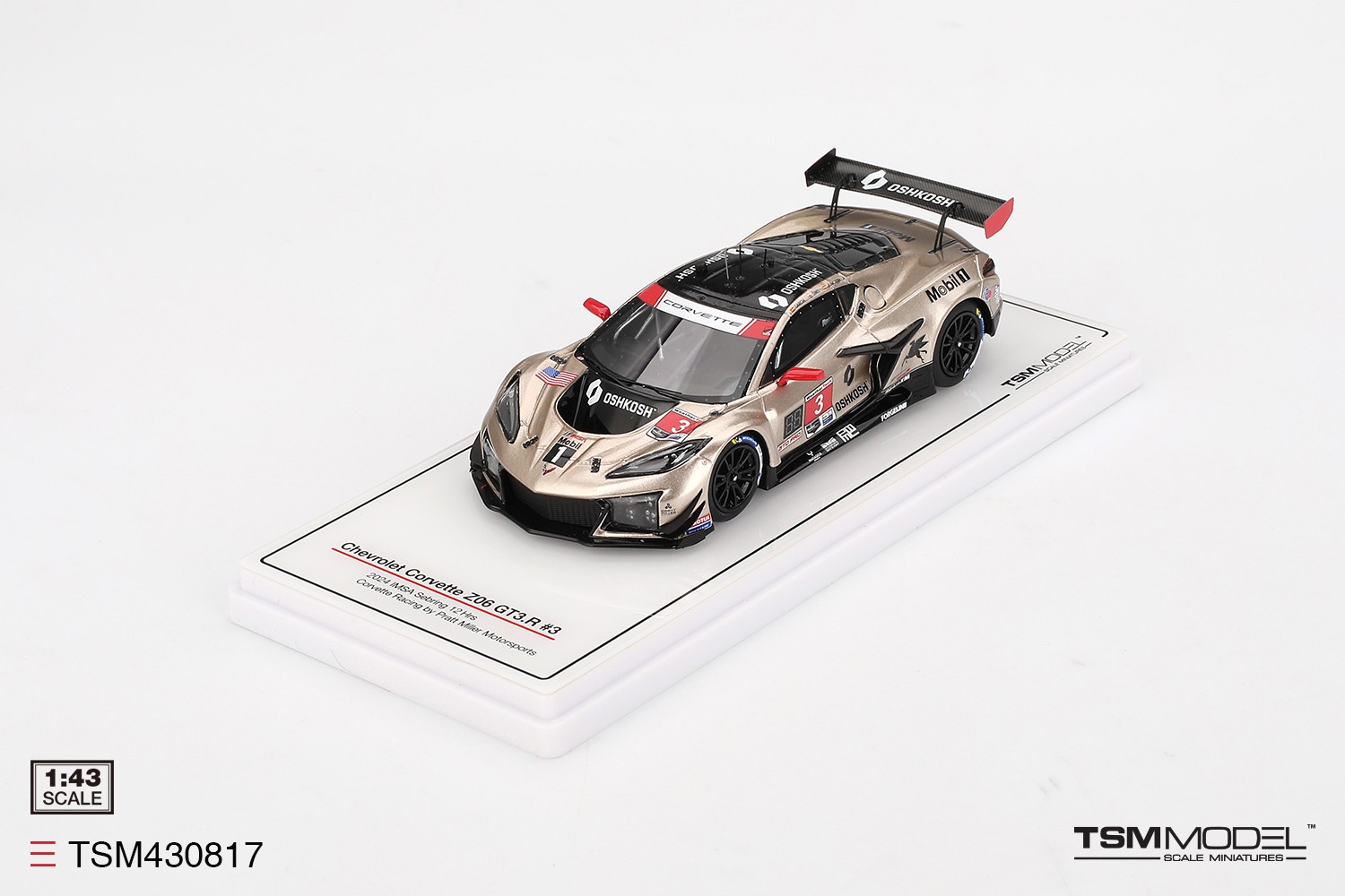 TSM-Model Chevrolet Corvette Z06 GT3.R – 2024 12hr Sebring 1:43 Car TSM430817
