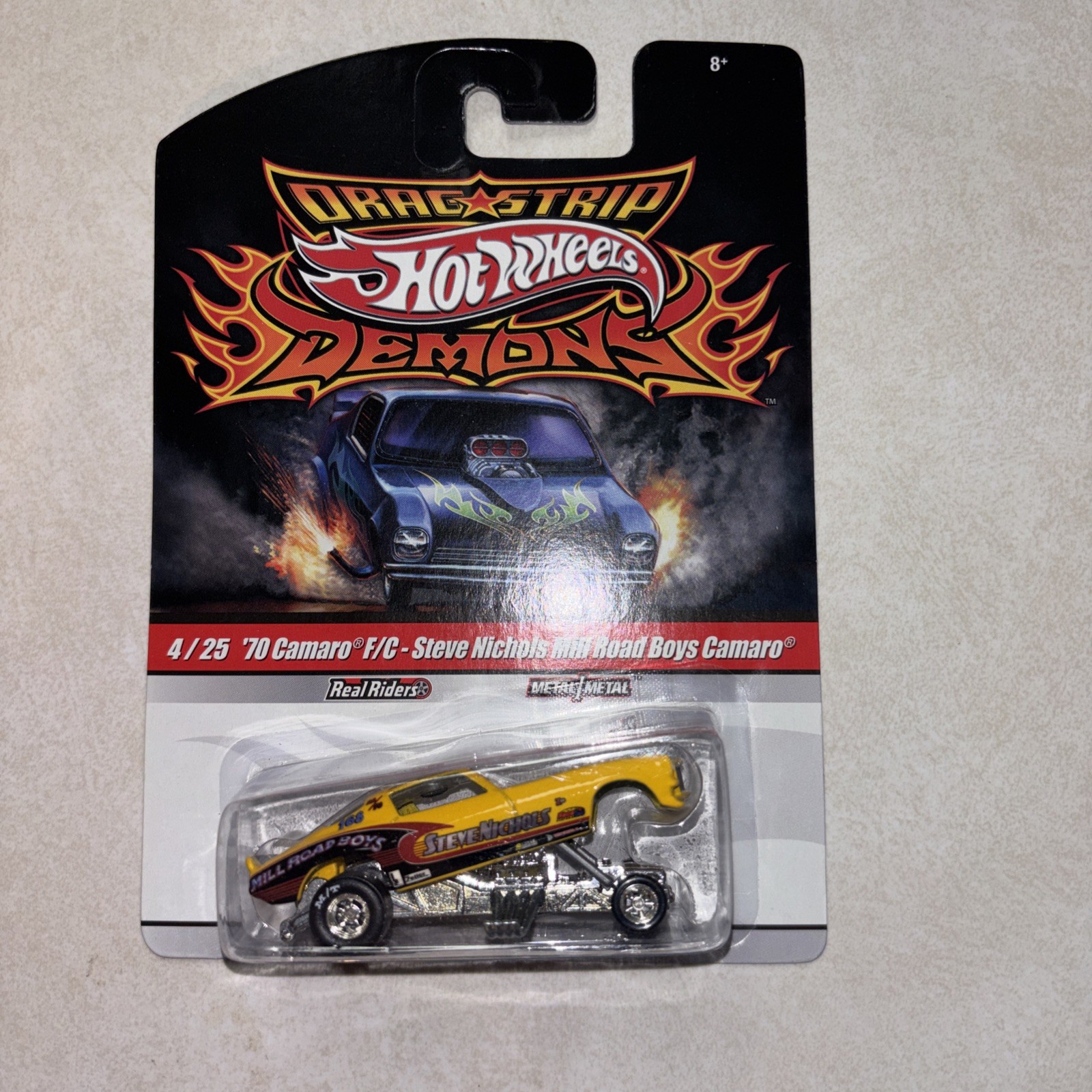 Hot Wheels Drag Strip Demons 4/25- ’70 Camaro F/C-Steve Nichols Mill Road Boys