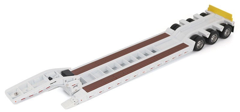 TRAIL KING TK120 HYDRAULIC LOWBOY TRAILER WHITE 1/50 BY DIECAST MASTERS 71138