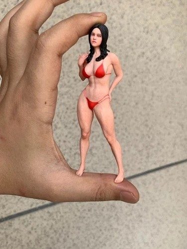 Miniature Figure Scene Props 1/18 Bikini Muscle Anime Girl Diorama Resin Sculpt