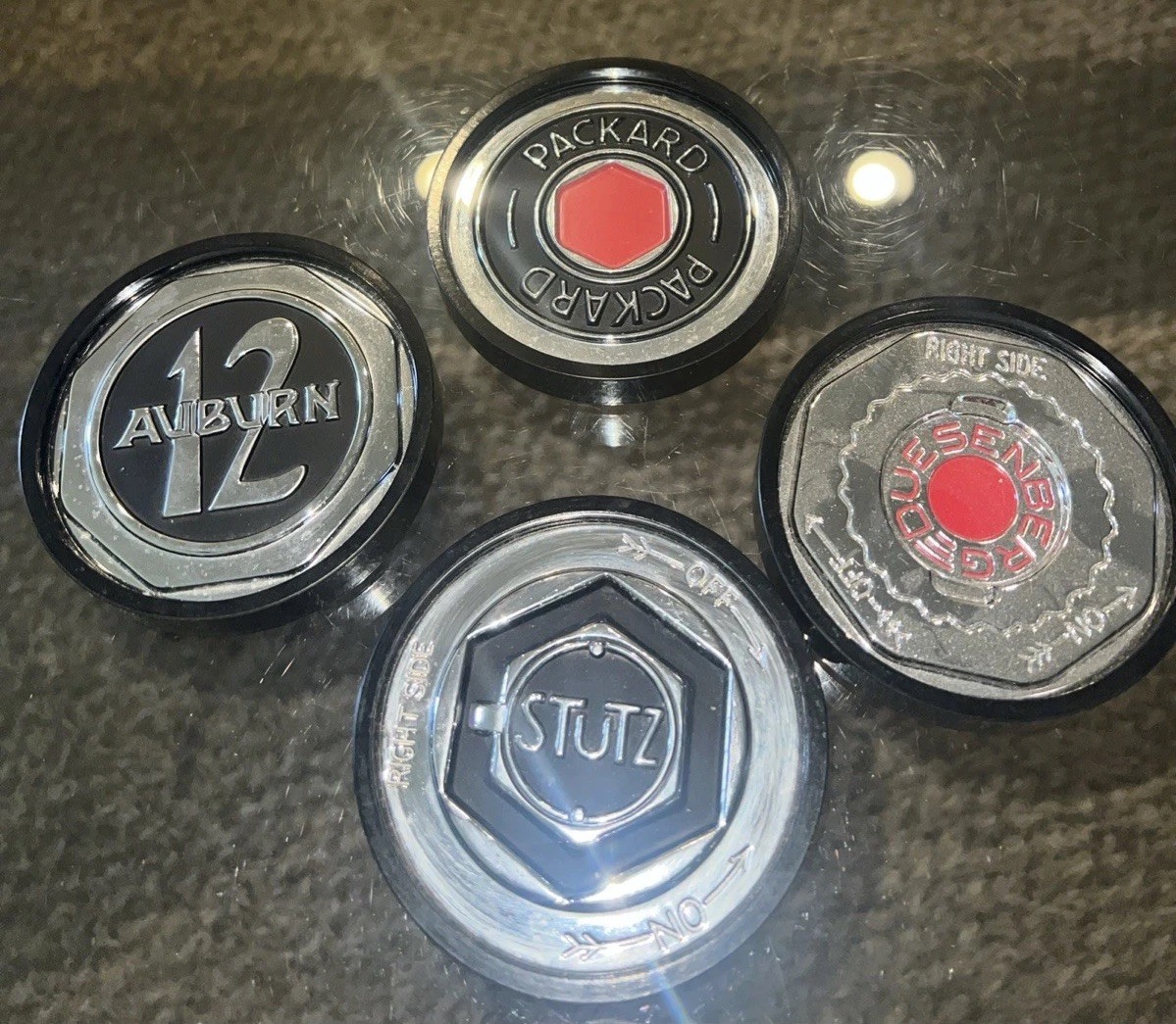 1984 Henry Ford Museum Set 4 Packard Auburn 12 Stutz Duesenberg Coasters