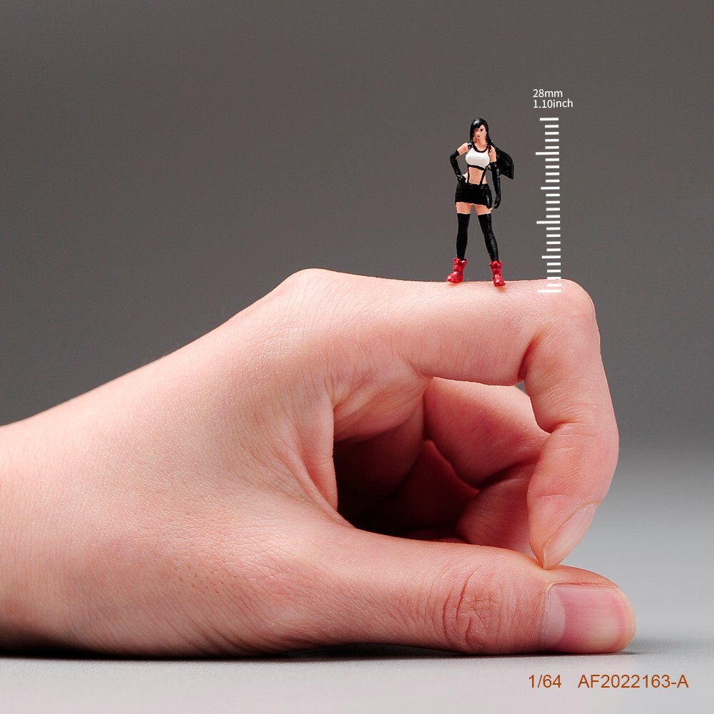 1/64 Girl Tifa Lockhart Model Miniature Figure Scene Model For Cars Vehicles Toy